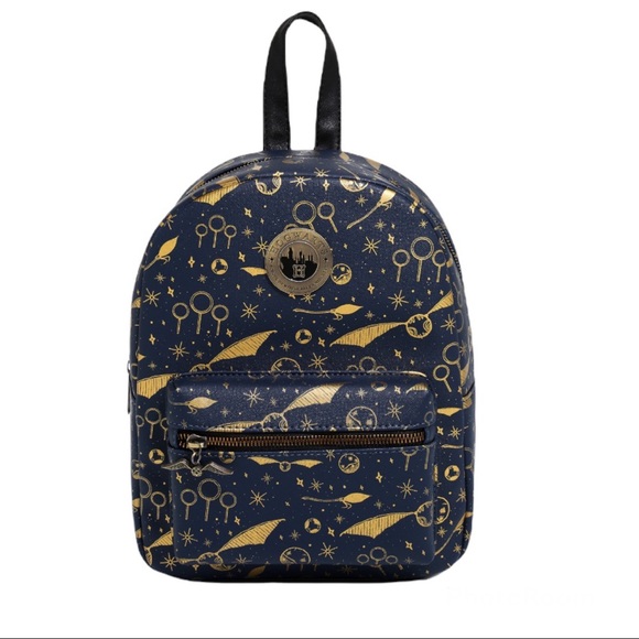 Harry Potter Quidditch Mini Backpack Navy Gold W/ Hogwarts Emblem NWT main image 6